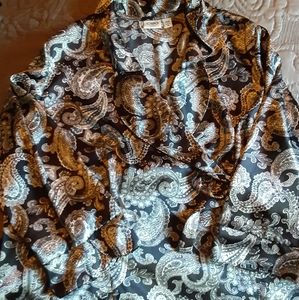 Cato 18/20w black/gray paisley blouse